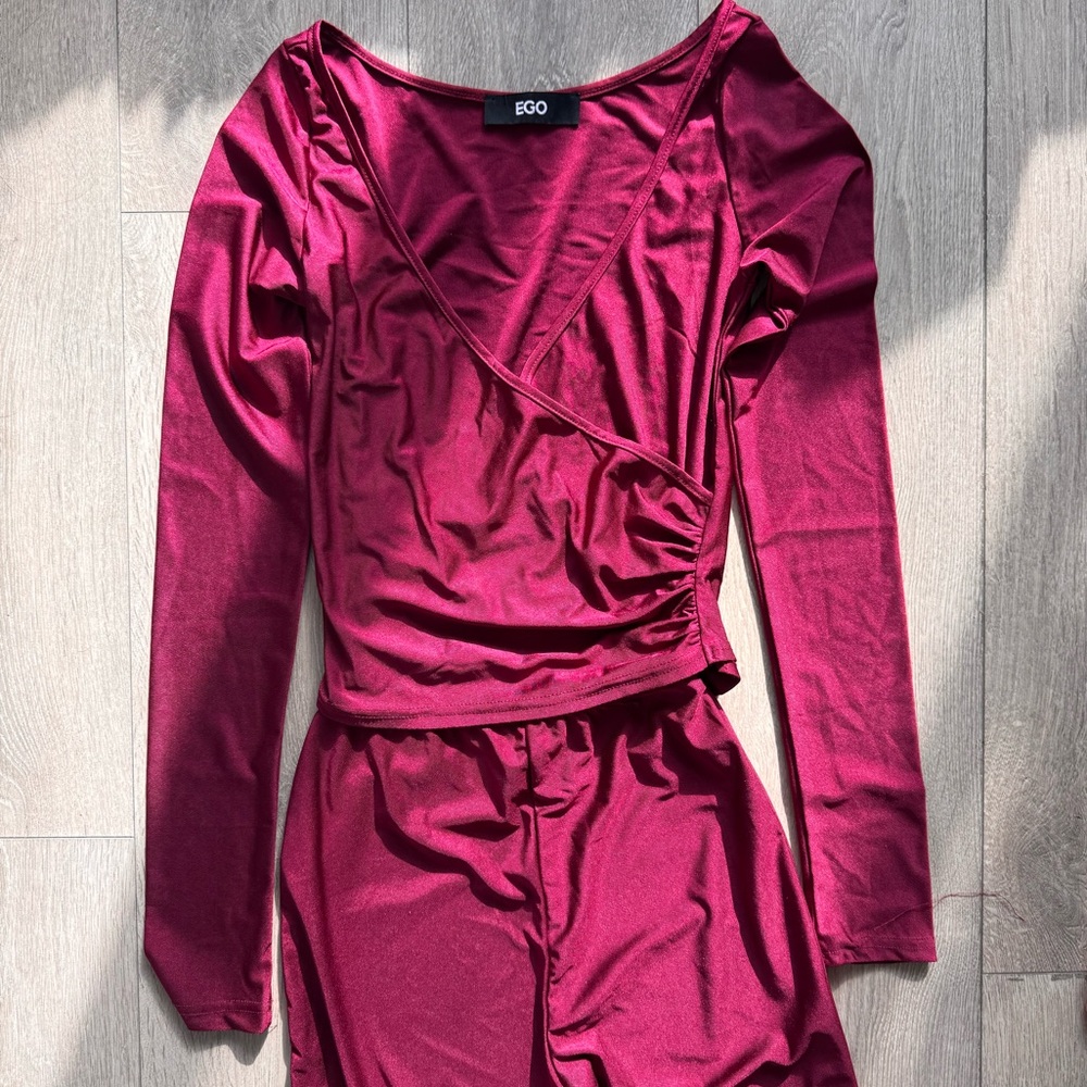 EGO Burgundy Long Sleeve Matching sets